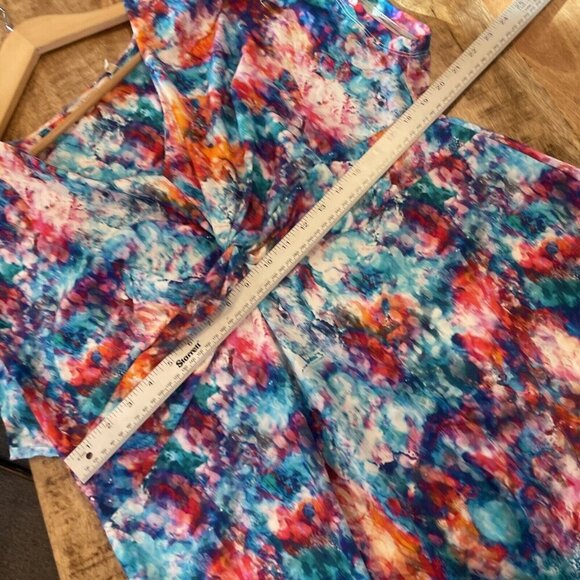 Soft Surroundings Day Spa Swim Dress XL Multi Abstract Short Sleeve Cover-up - Picture 9 of 10